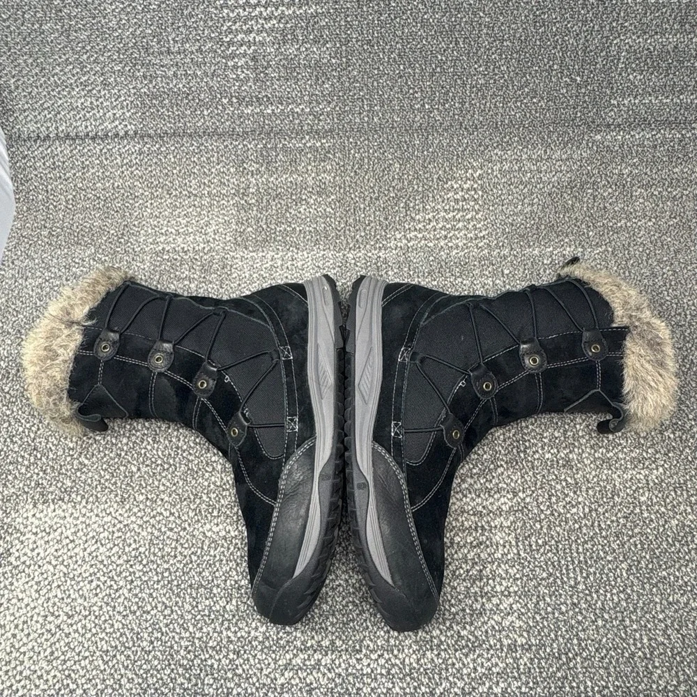 Teva Little Cloud Boots Black Waterproof Faux Fur Winter Womens Size 10 1001457